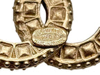 Chanel CC Logo Earrings Rhinestone Gold Plated — view 8