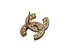Chanel CC Logo Earrings Rhinestone Gold Plated — view 7