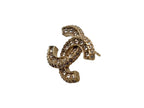 Chanel CC Logo Earrings Rhinestone Gold Plated — view 4