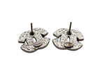 Chanel Earrings CC Logo 07 Metal Square Rhinestone Silver — view 4