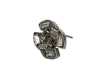 Chanel Earrings CC Logo 07 Metal Square Rhinestone Silver — view 3