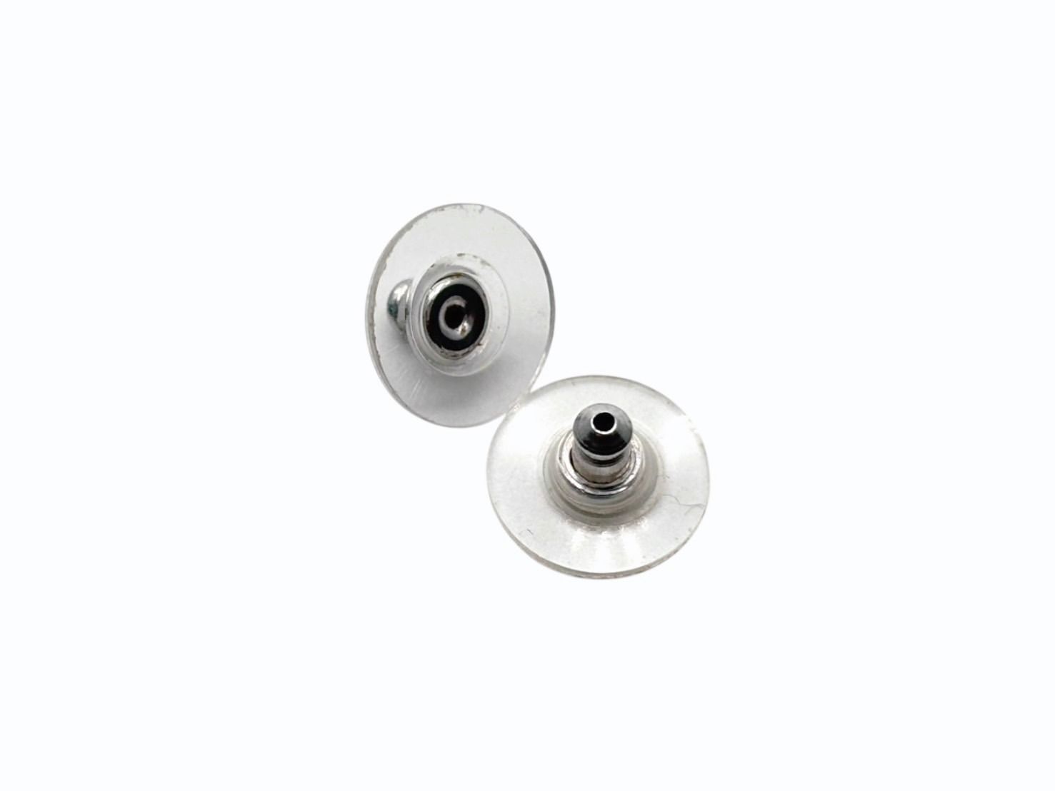 Chanel Earrings CC Logo 07 Metal Square Rhinestone Silver — view 6
