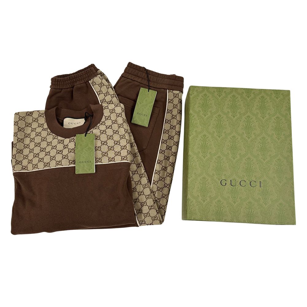 Gucci Set GG Canvas Cotton Jersey Brown Beige XS — view 5