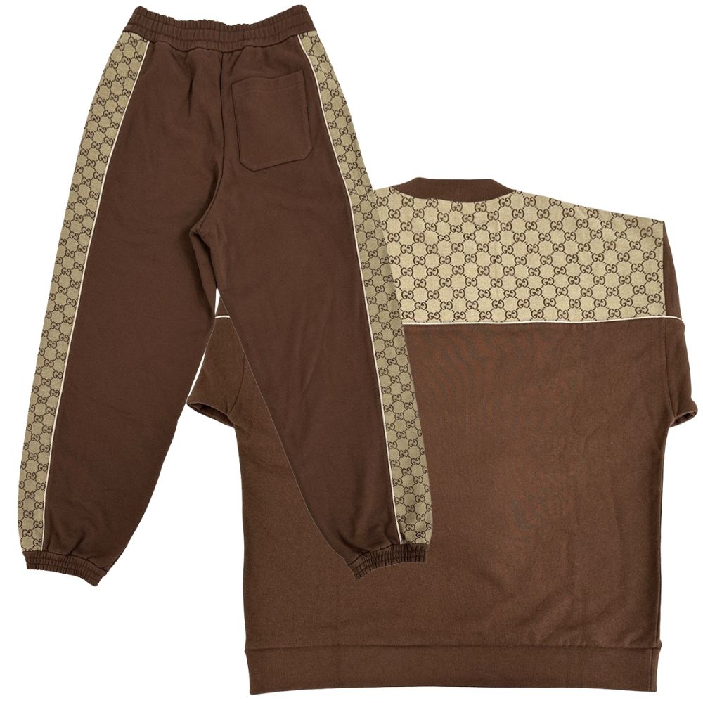 Gucci Set GG Canvas Cotton Jersey Brown Beige XS — view 2