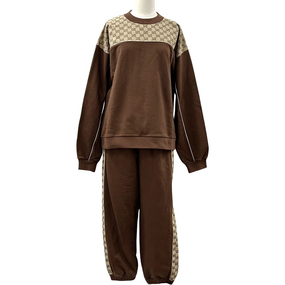 Gucci Set GG Canvas Cotton Jersey Brown Beige XS — view 3