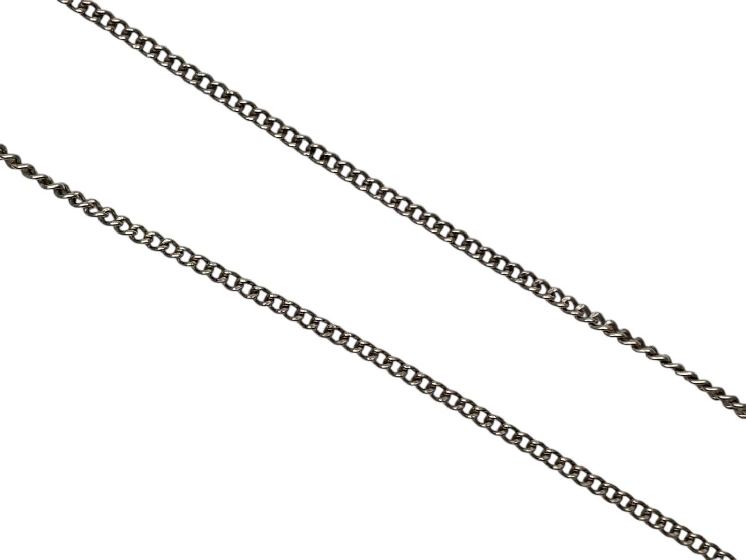 Chanel CC Logo Necklace 11 44 Rhinestone Metal Clear Silver — view 6