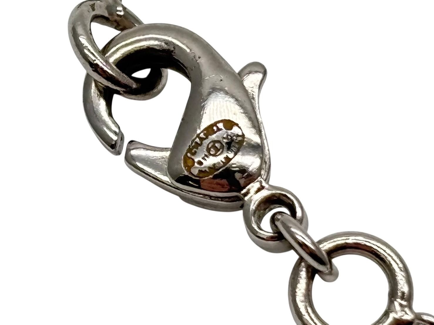 Chanel CC Logo Necklace 11 44 Rhinestone Metal Clear Silver — view 8