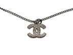 Chanel CC Logo Necklace 11 44 Rhinestone Metal Clear Silver — view 5