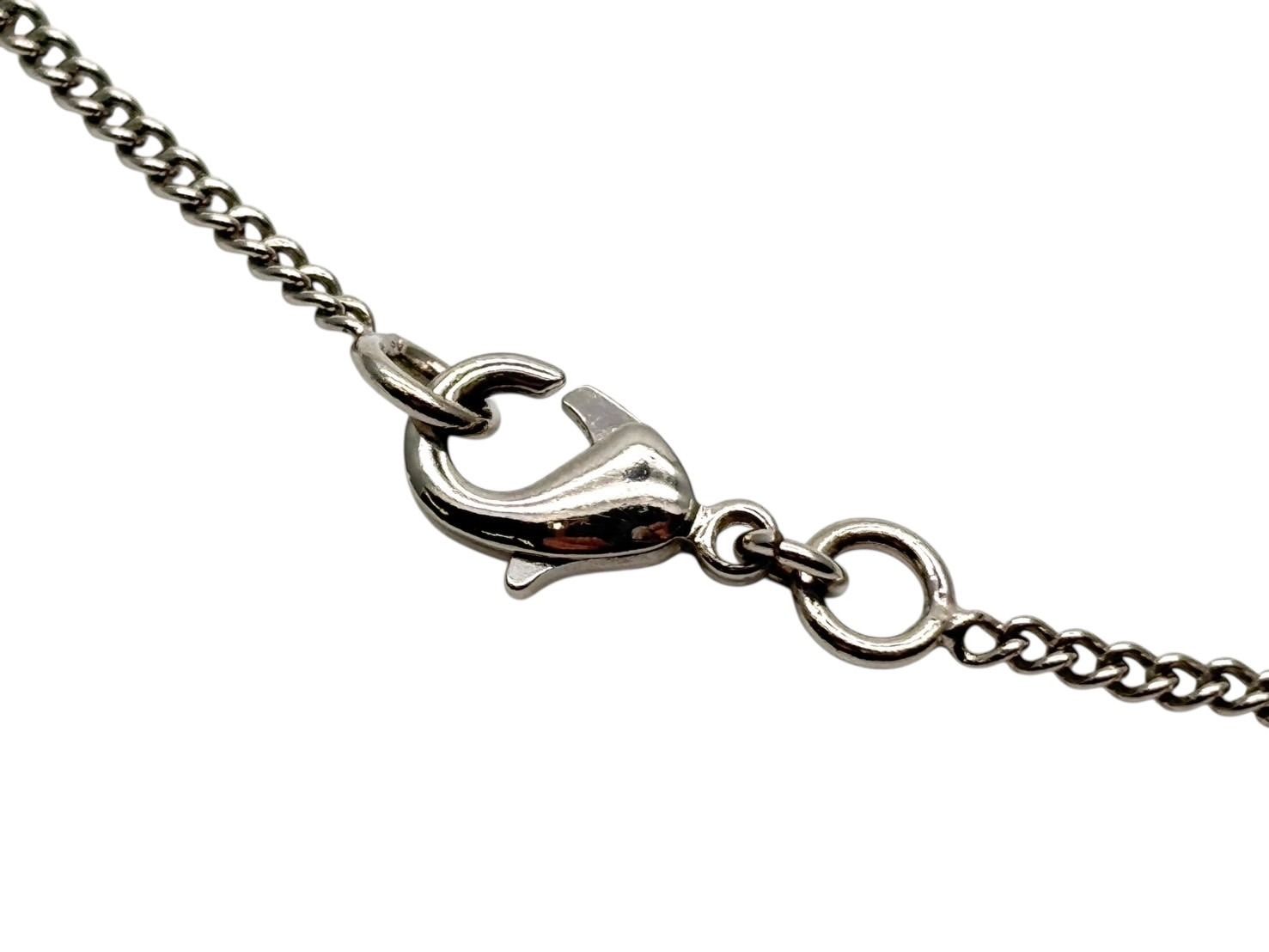 Chanel CC Logo Necklace 11 44 Rhinestone Metal Clear Silver — view 7