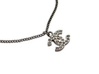 Chanel CC Logo Necklace 11 44 Rhinestone Metal Clear Silver — view 4