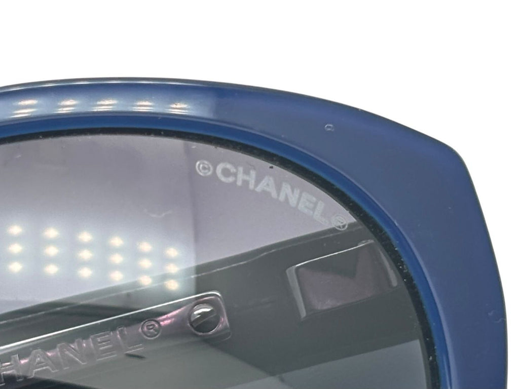 Chanel Wellington Sunglasses Eyewear CC Logo Enamel Acetate Blue Green — view 4
