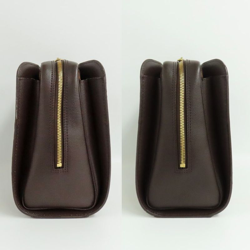 Louis Vuitton Triana Damier Ebene Handbag Brown Gold Hardware — view 4