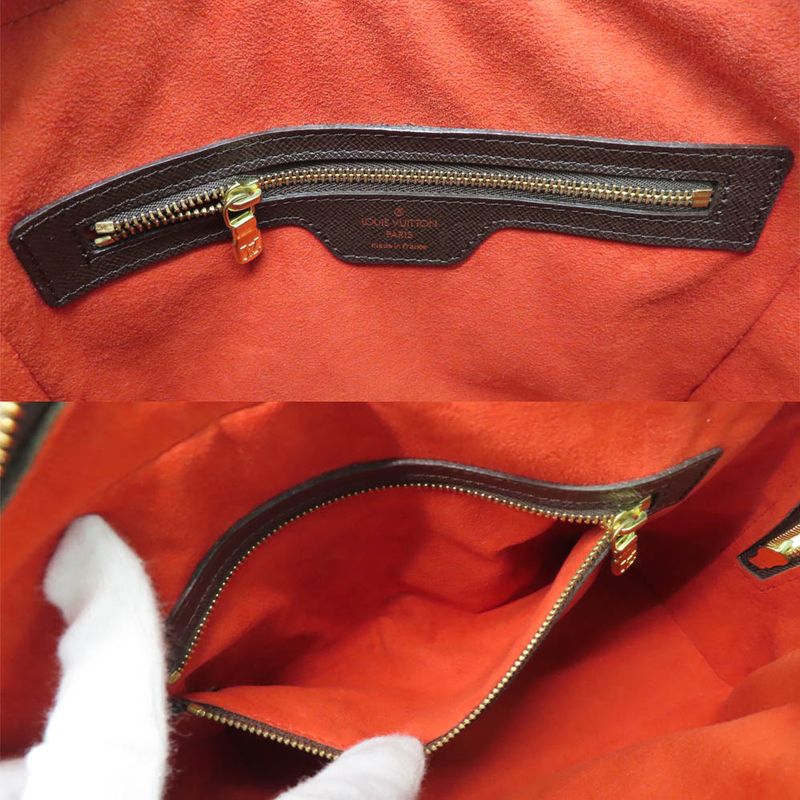 Louis Vuitton Triana Damier Ebene Handbag Brown Gold Hardware — view 7
