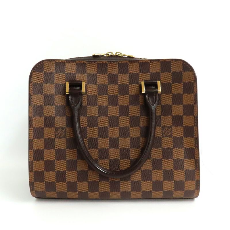 Louis Vuitton Triana Damier Ebene Handbag Brown Gold Hardware — view 3