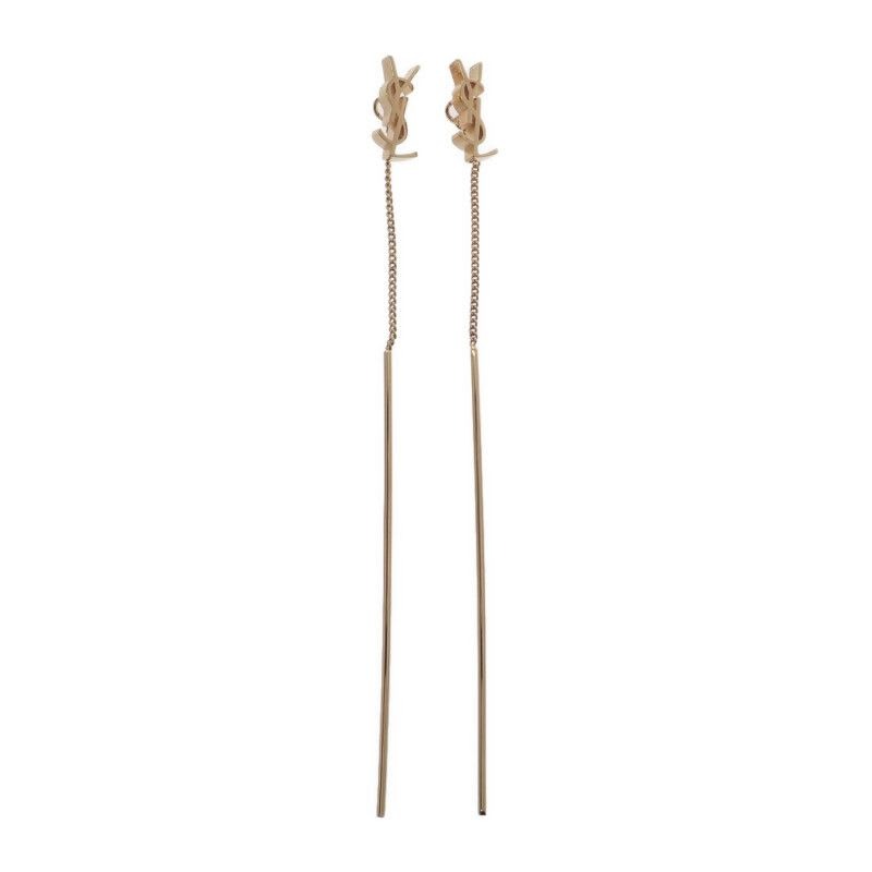 Saint Laurent Cassandra Leather Earring Chain Metal