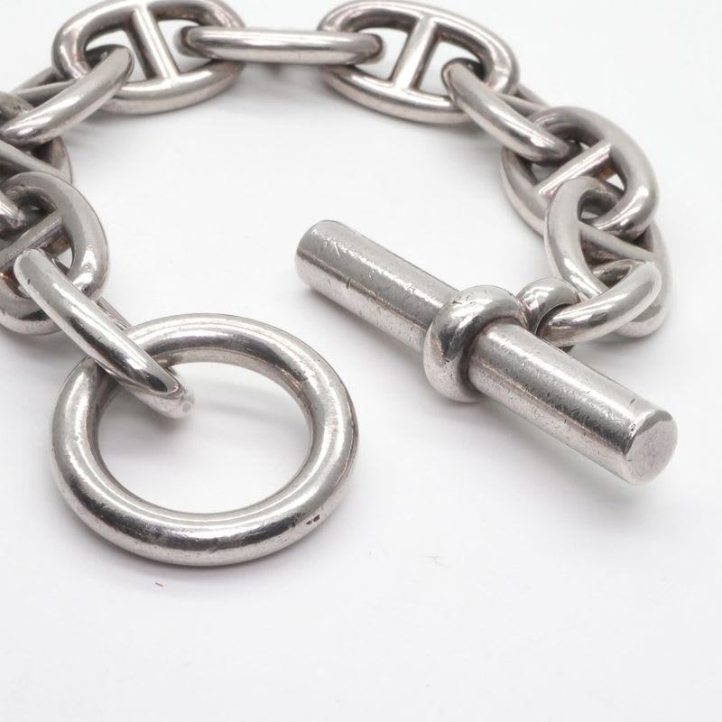 Hermes Chaine D'ancre Bracelet Bangle Cuff 925 Silver — view 4