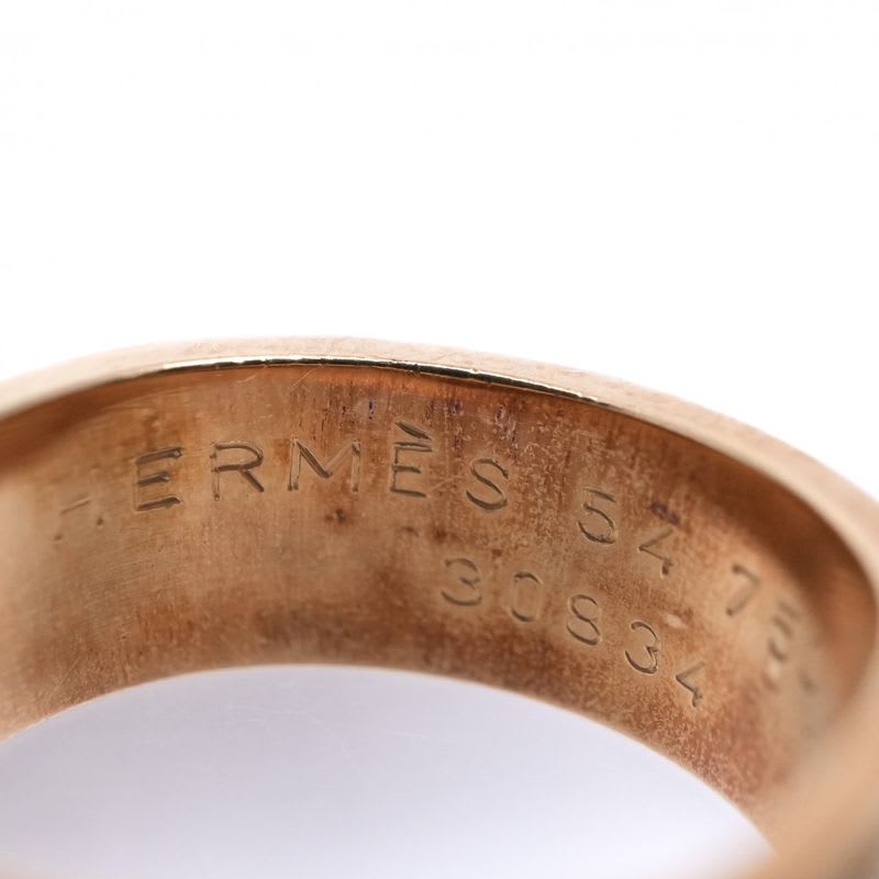 Hermes Kelly Ring 750 Gold Vintage Antique Hallmarked Diamond Jewelry — view 8