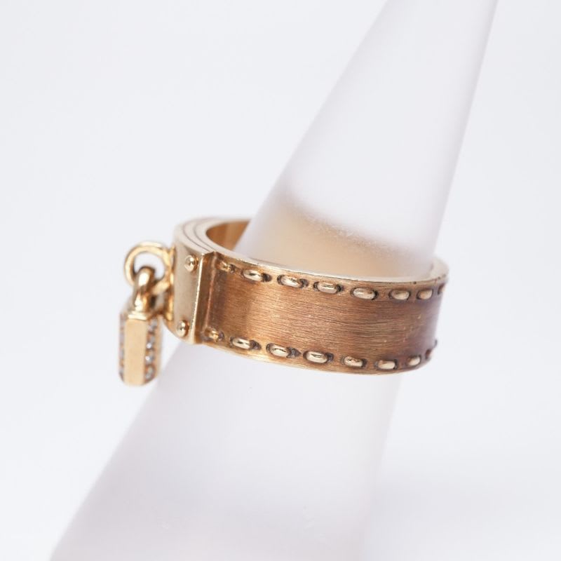 Hermes Kelly Ring 750 Gold Vintage Antique Hallmarked Diamond Jewelry — view 5