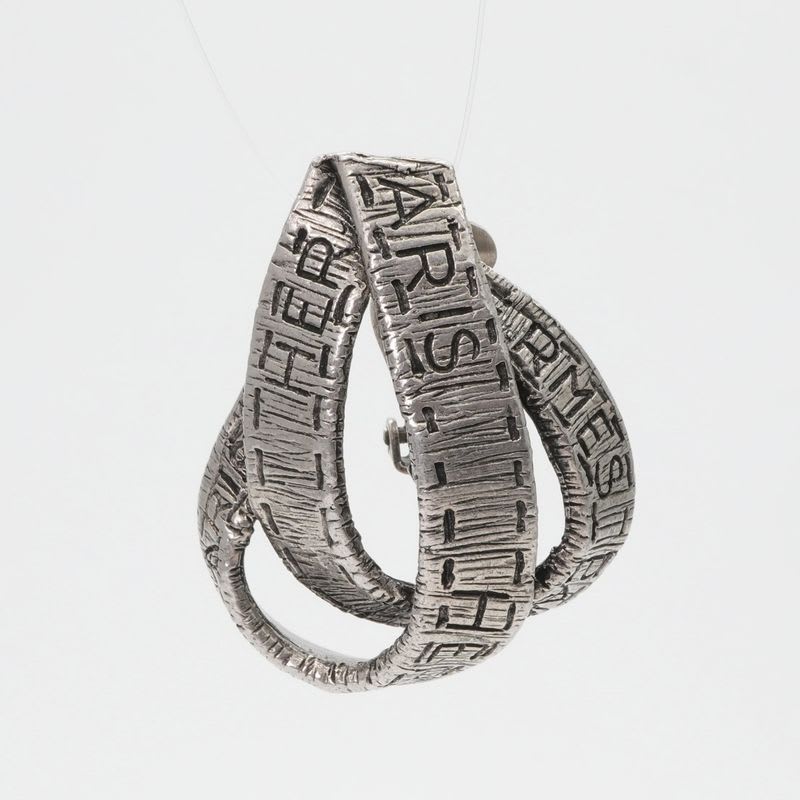 Hermes Earrings Earring Silver Belt Motif Antique Paris — view 4