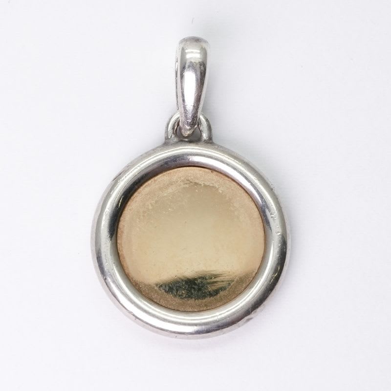 Hermes Serie Necklace Pendant Choker AU 750 AG 925 Gold Coin Medal — view 3
