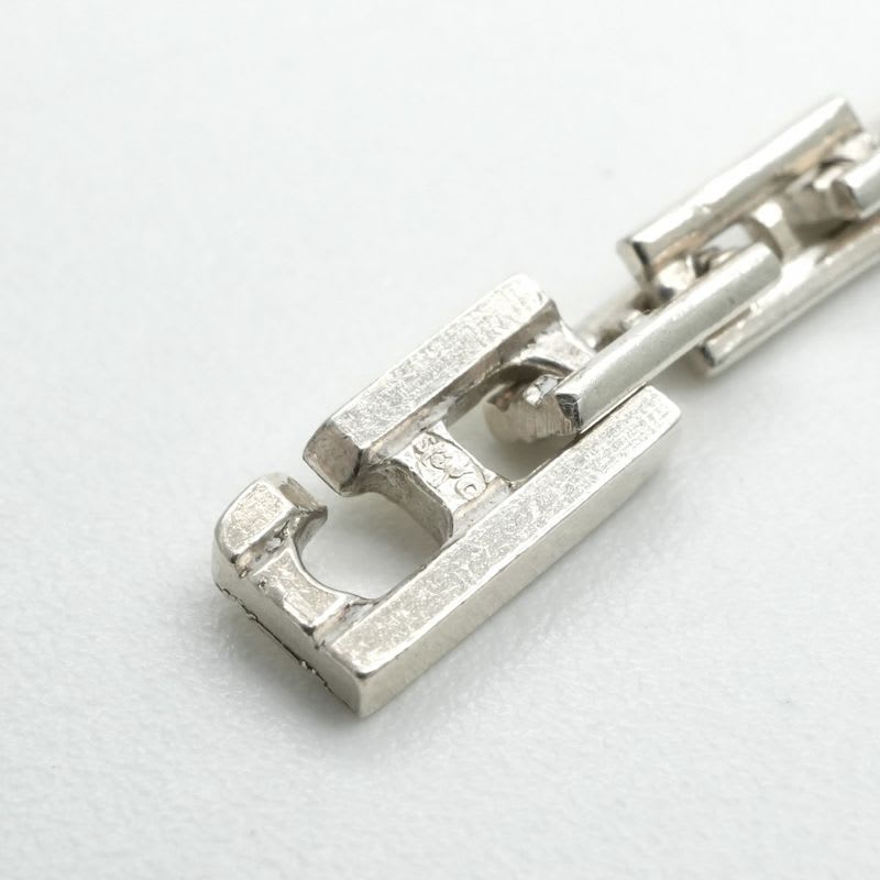Hermes 18 Cles PM Bracelet Bangle Cuff AG 925 Silver H Logo — view 4