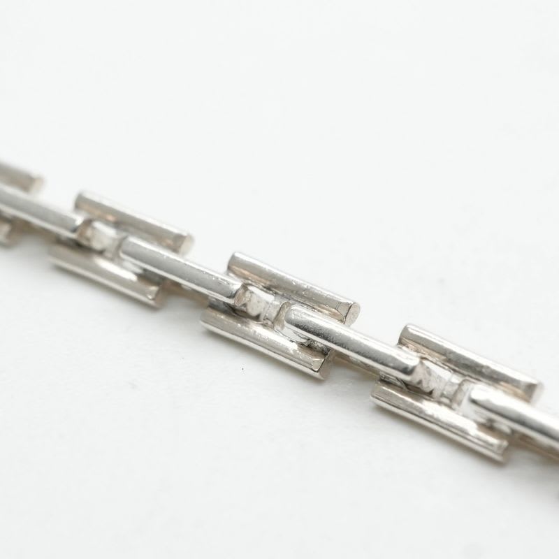 Hermes 18 Cles PM Bracelet Bangle Cuff AG 925 Silver H Logo — view 3