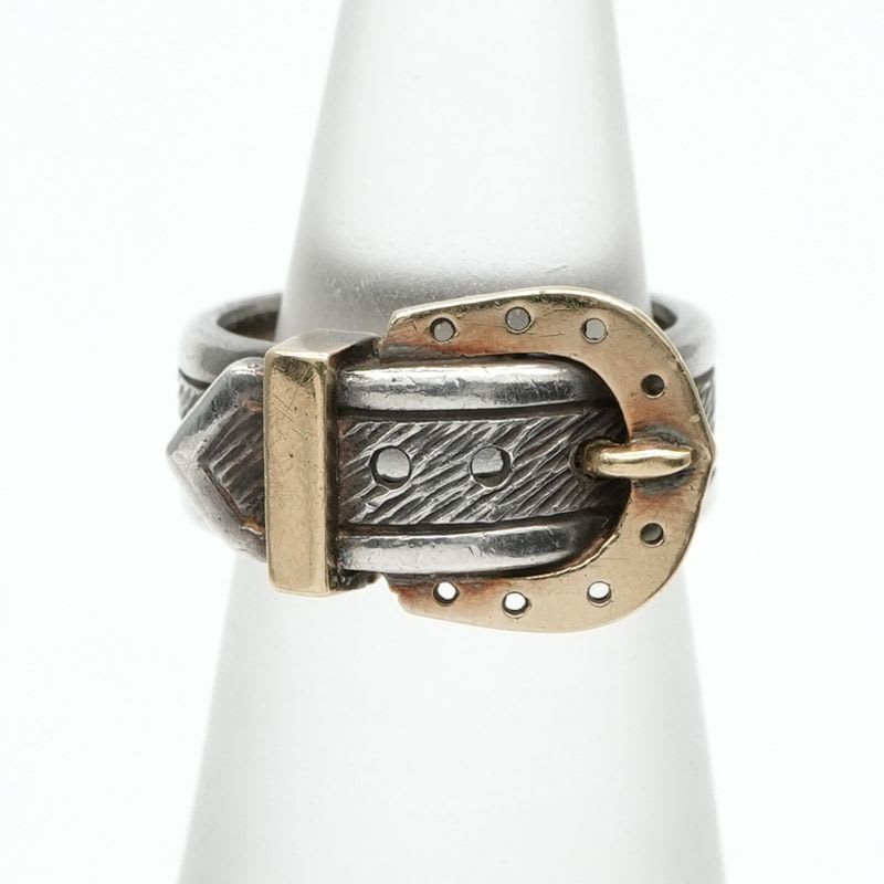 Hermes Ring 750 925 Silver Vintage Belt Horseshoe Combination — view 3