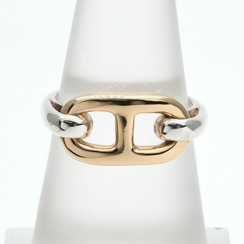 Hermes Chaine D'ancre Ring 750 925 Gold Combination Vintage 18K — view 3