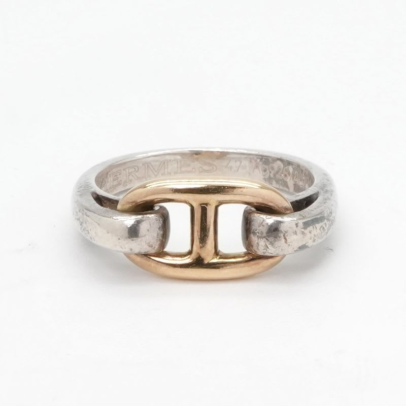 Hermes Chaine D'ancre Ring 750 925 Silver Gold Enchene — view 3