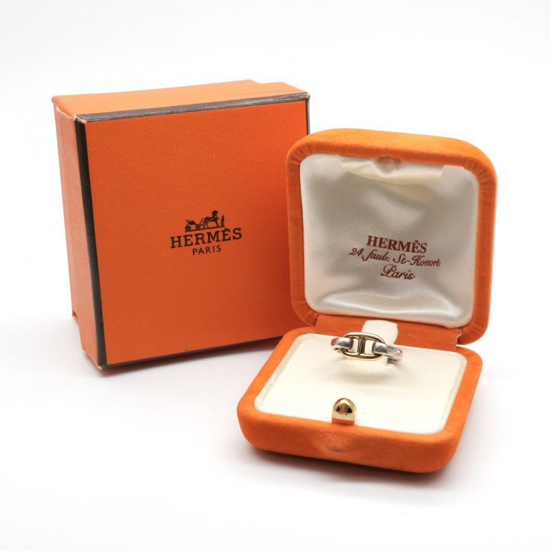 Hermes Chaine D'ancre Ring 750 925 Silver Gold Enchene — view 9