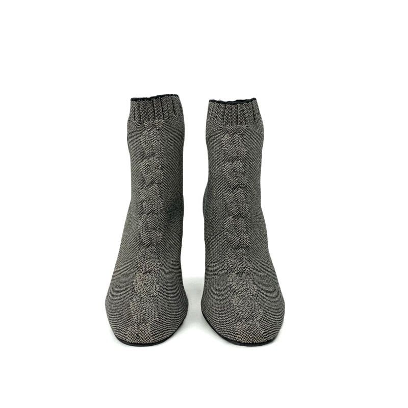 Hermes Volver Boots Short Shoes Fabric Gray Black Sock Exlibris Knit — view 2