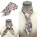 Hermes Twilly Couvertures Et Tenues de Jour Horsewear White Scarf — view 2