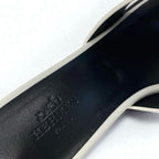 Hermes Area 60 Sandals Shoes Leather White Mules — view 8