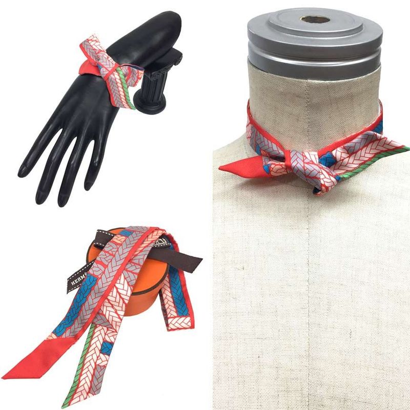 Hermes Twilly Doll Tress Es H Tie Scarf Aq7687 — view 2