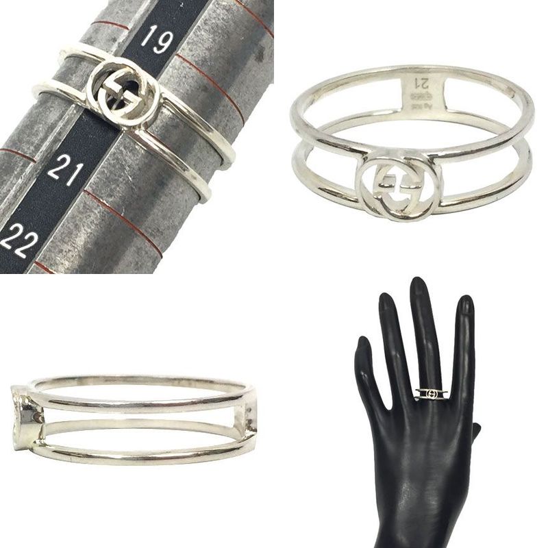 Gucci Interlocking G Ring 21 Silver Aq7730 — view 3
