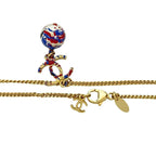 Chanel Coco Mark Motif GP Faux Pearl Paint Chain Necklace 13AB — view 3