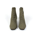 Hermes Volver Boots Short Shoes Fabric Leather Khaki Black Knit Exlibris — view 3