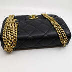 Chanel Quilted Chain Shoulder Bag Caviar Leather — view 4