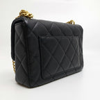 Chanel Quilted Chain Shoulder Bag Caviar Leather — view 3
