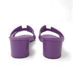 Hermes Oasis Sandals Shoes Leather Purple Mules — view 5