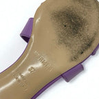 Hermes Oasis Sandals Shoes Leather Purple Mules — view 8