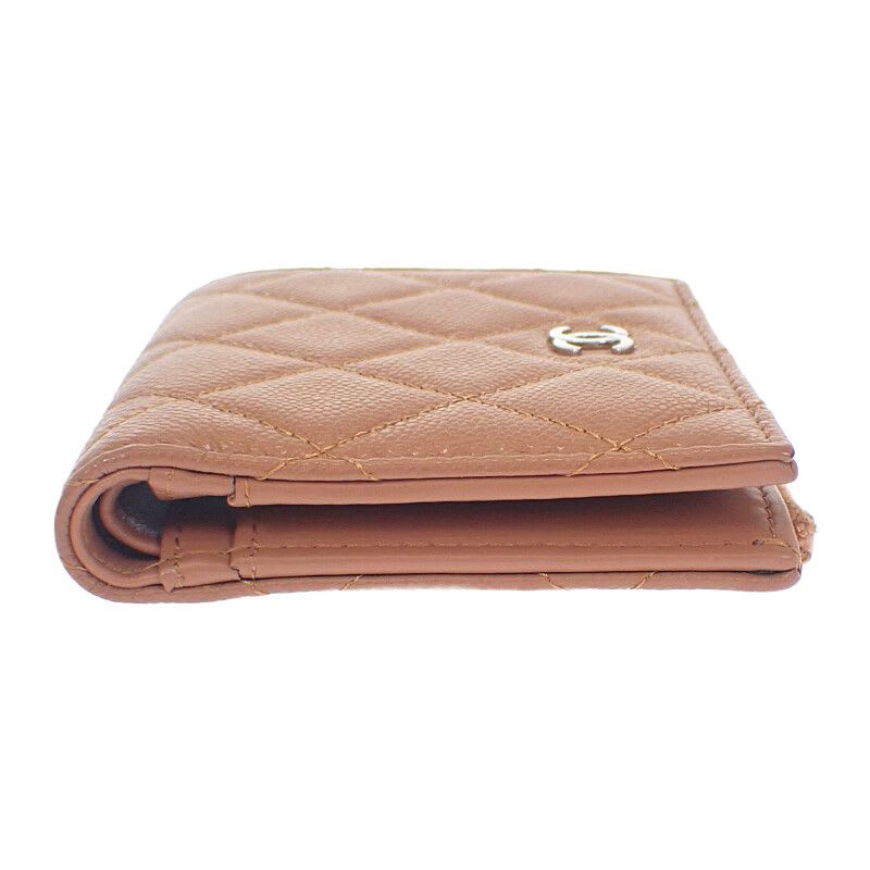 Chanel Classic Small Wallet Ap3388 Coin Case Grained Calfskin Camel Silver — view 3