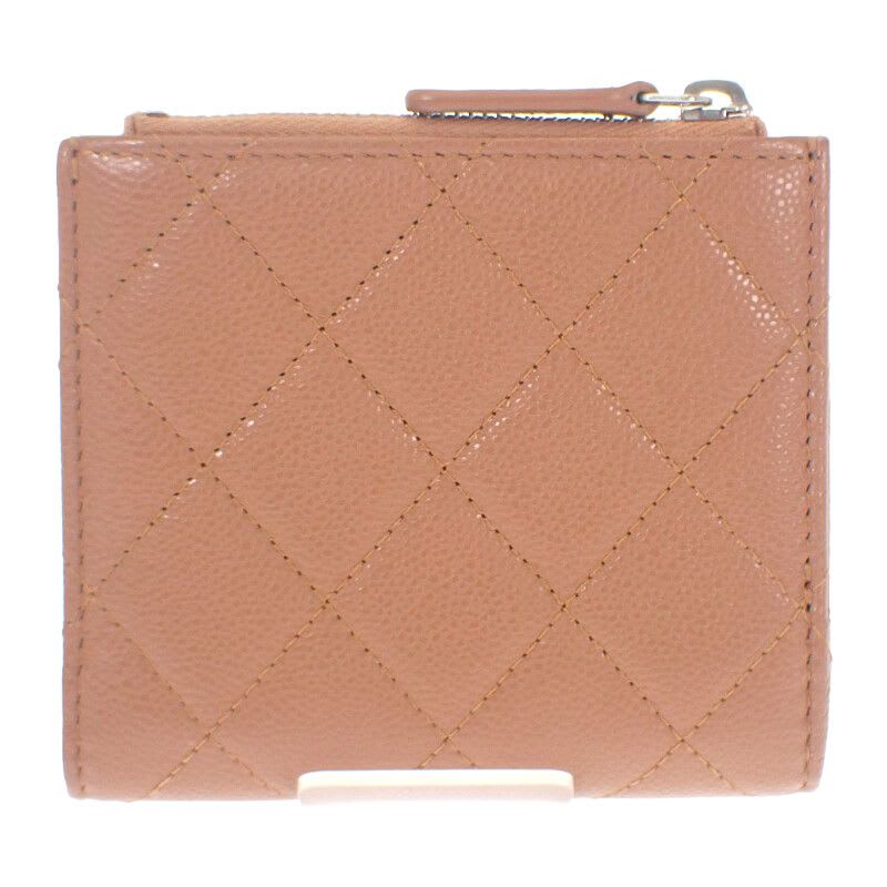 Chanel Classic Small Wallet Ap3388 Coin Case Grained Calfskin Camel Silver — view 2