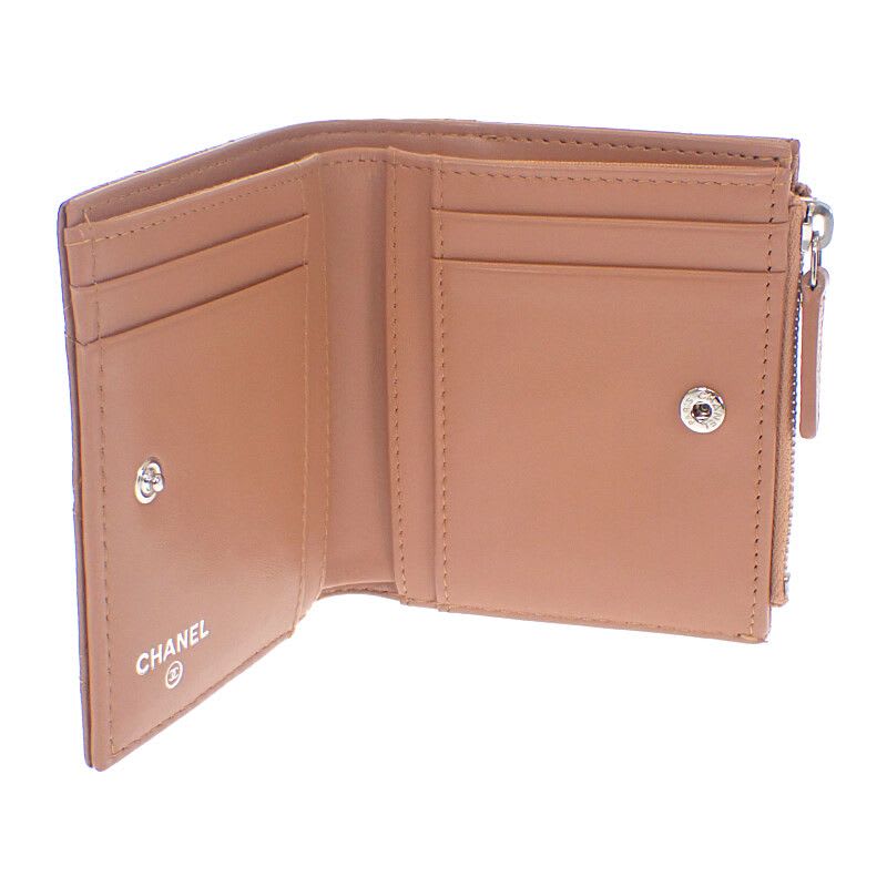 Chanel Classic Small Wallet Ap3388 Coin Case Grained Calfskin Camel Silver — view 7