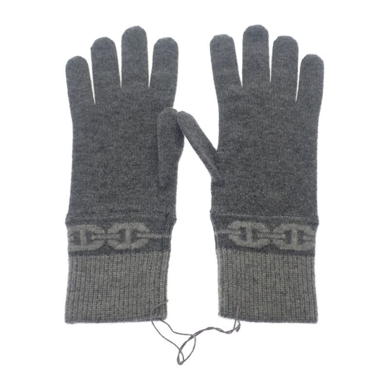 Hermes Heaven Gloves M G g1 S Cashmere Polyurethane Charbon Gray — view 2