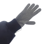Hermes Heaven Gloves M G g1 S Cashmere Polyurethane Charbon Gray — view 7