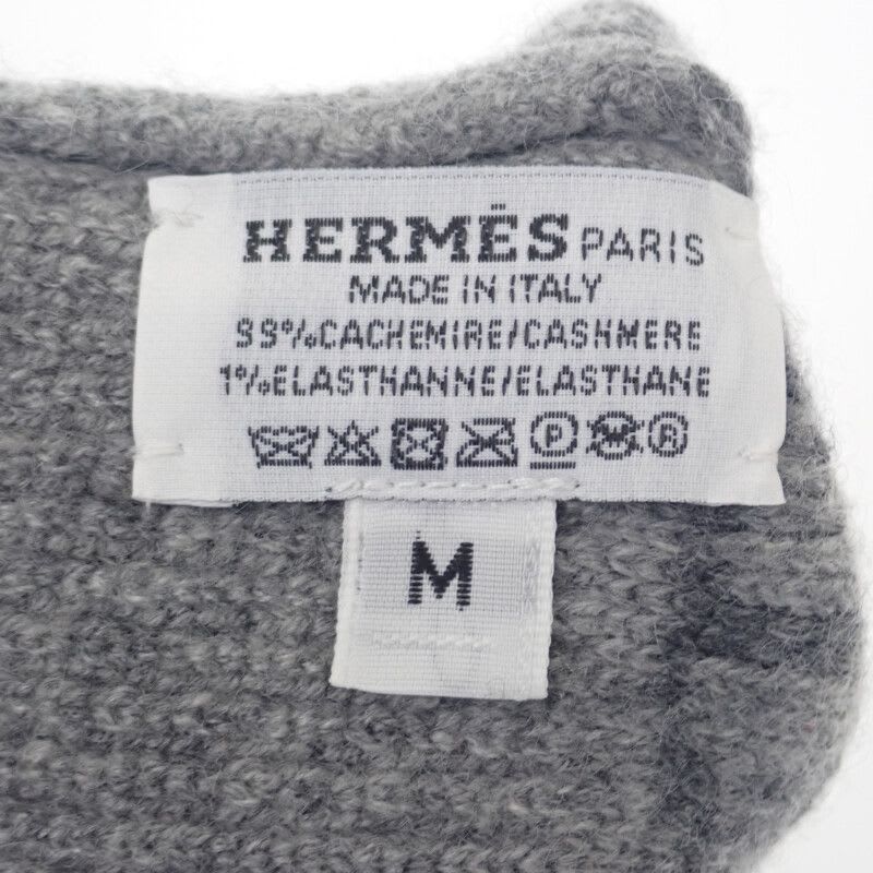 Hermes Heaven Gloves M G g1 S Cashmere Polyurethane Charbon Gray — view 4