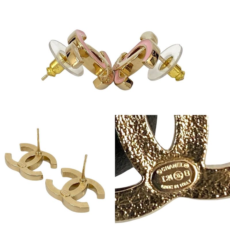 Chanel Coco Mark Motif Logo GP Earrings Accessories 24IB — view 3