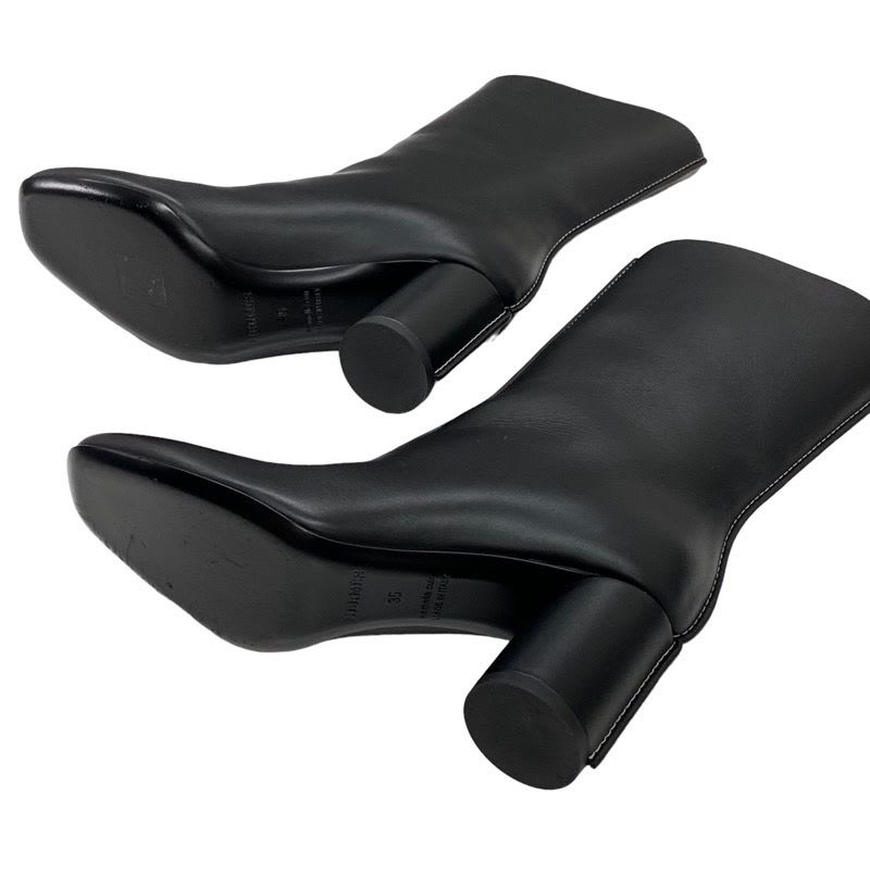 Hermes Defile Boots Short Shoes Leather Black Stitching — view 6