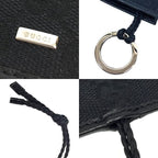 Gucci Sale GG Canvas Clochette Necklace Key Ring Holder Charm Black